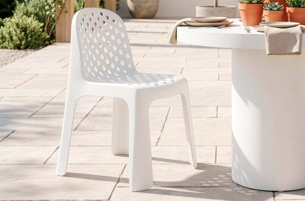 Silla de exterior Bark blanca