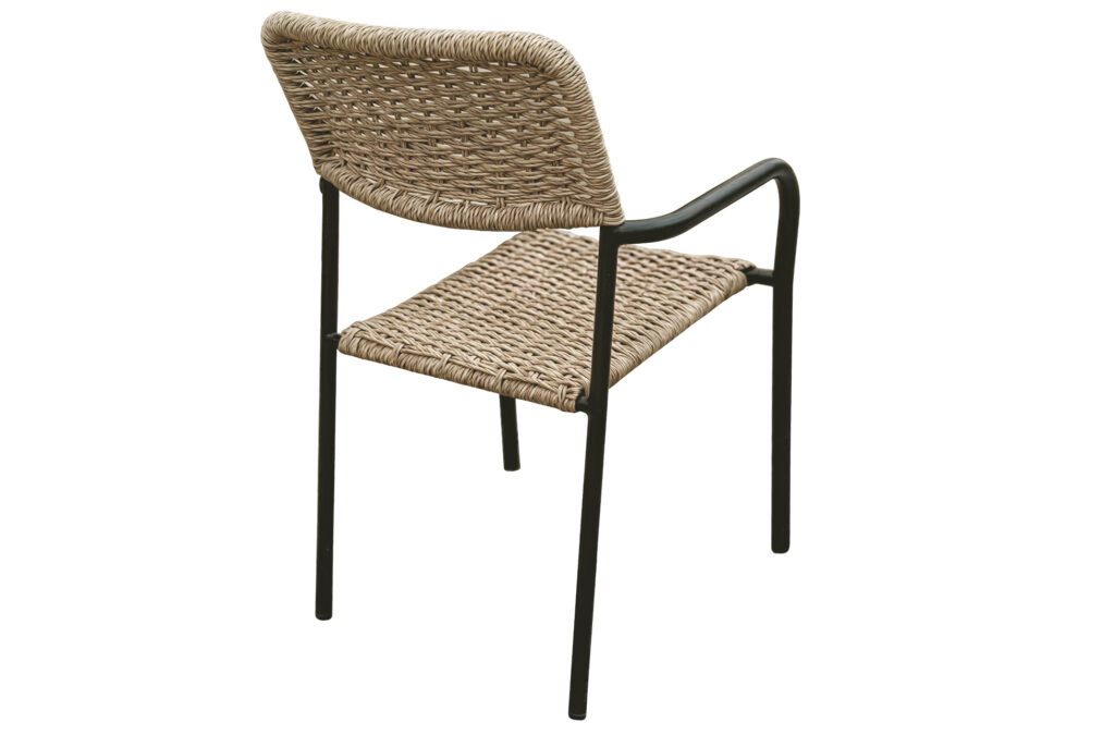Silla de exterior Sava en mimbre negro