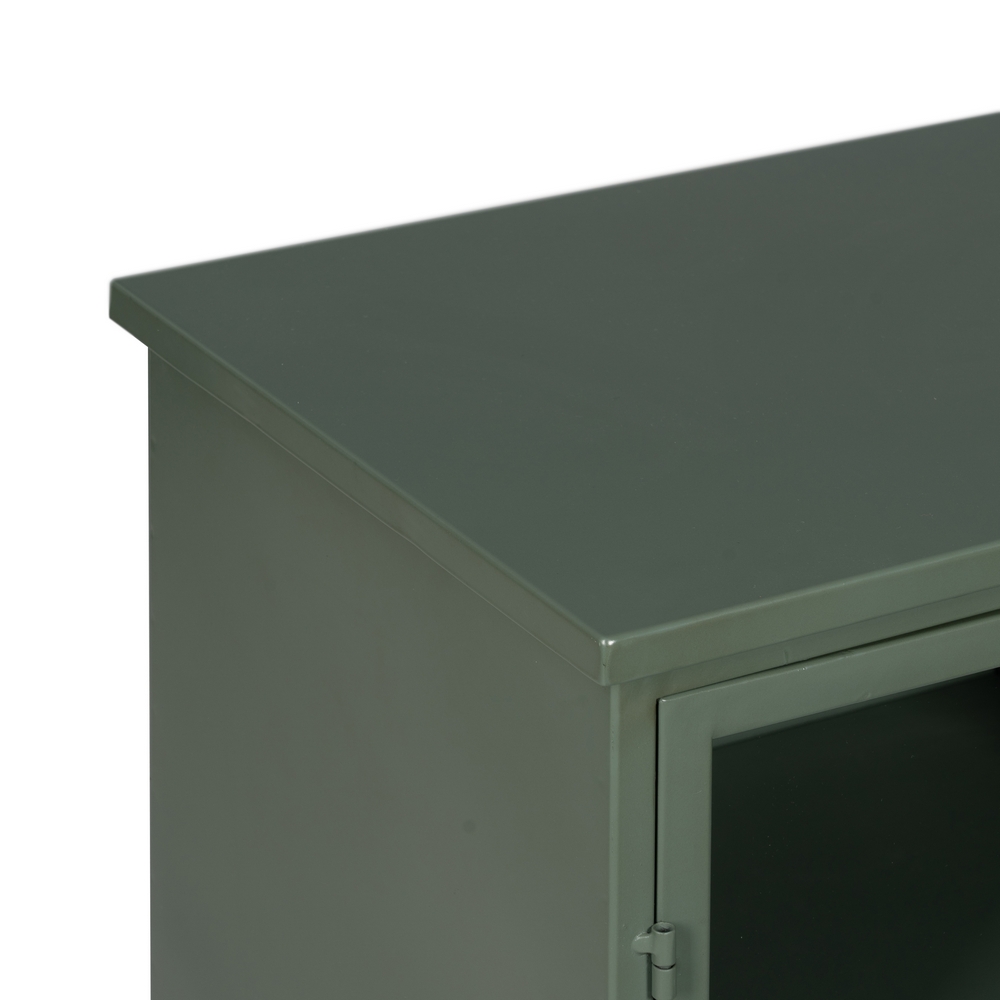 Aparador verde menta metal y cristal