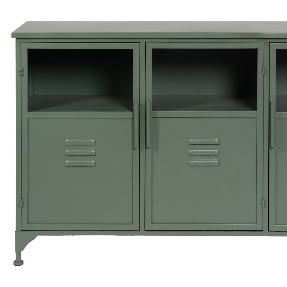 Aparador verde menta metal y cristal
