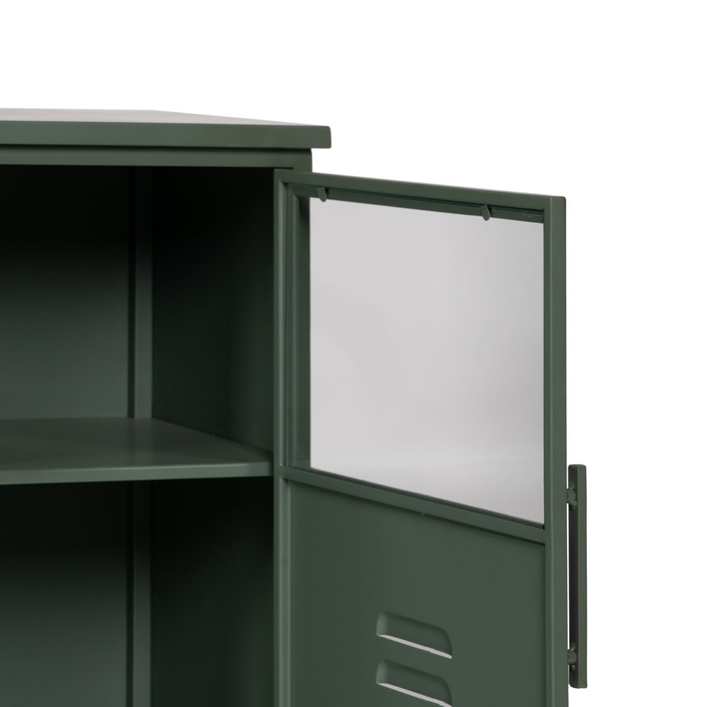 Vitrina verde menta metal y cristal