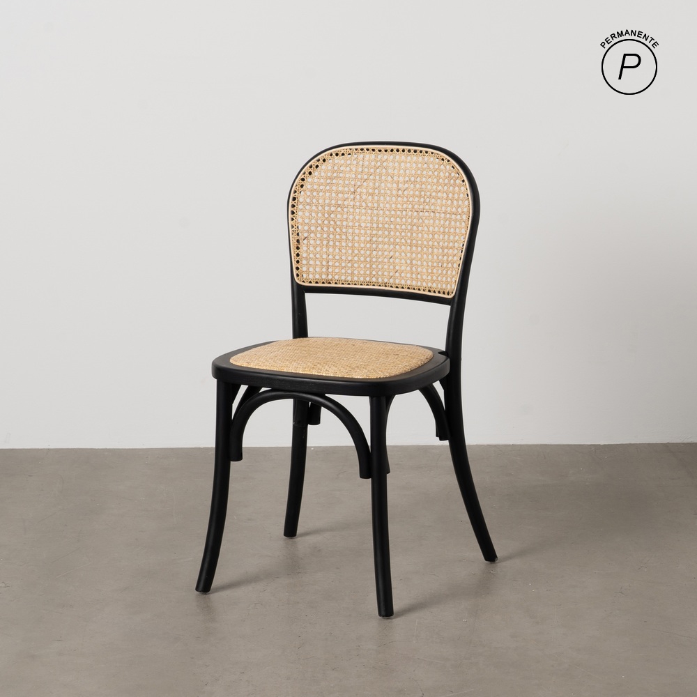 Silla negro madera de olmo