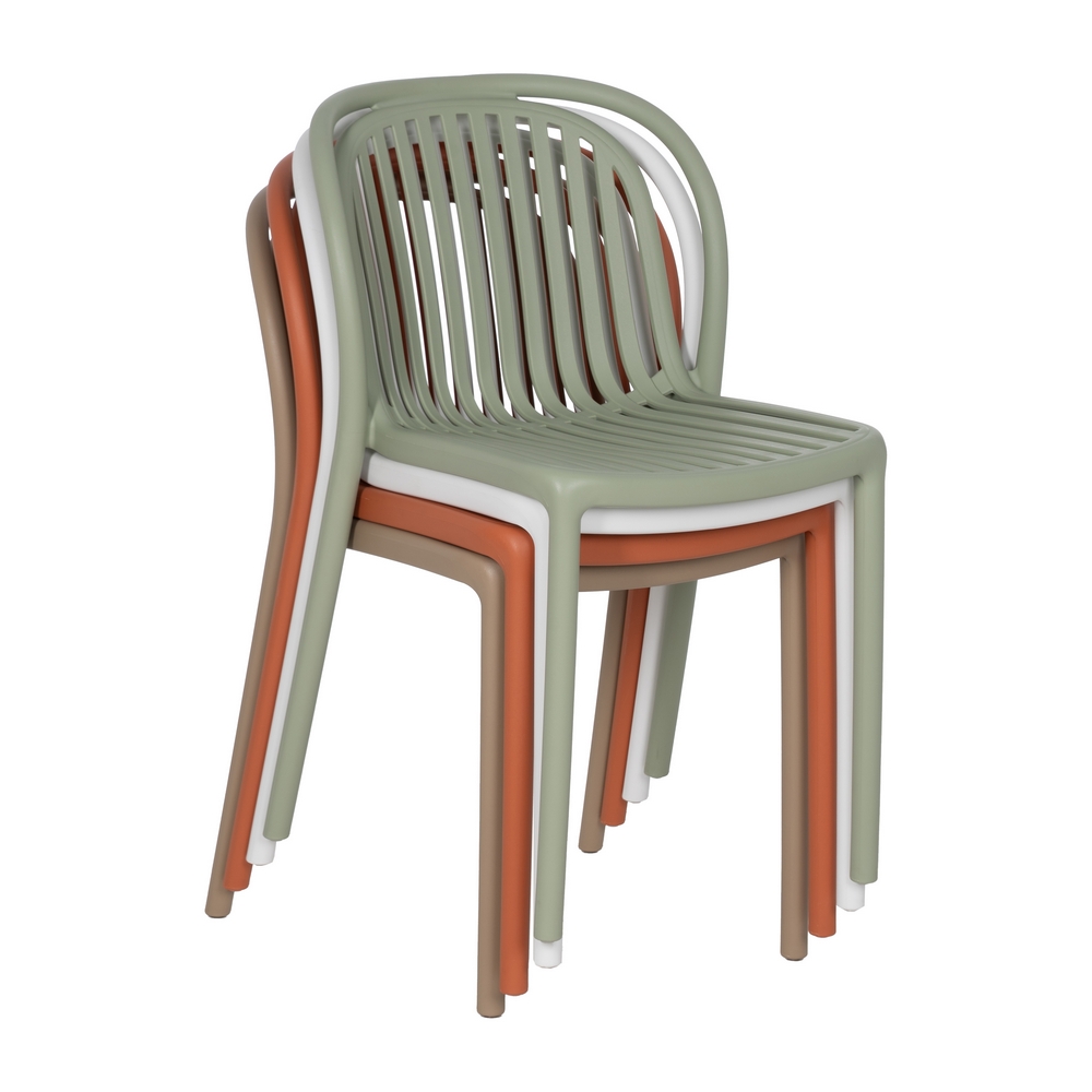 Silla apilable verde polipropileno, 51x57x78