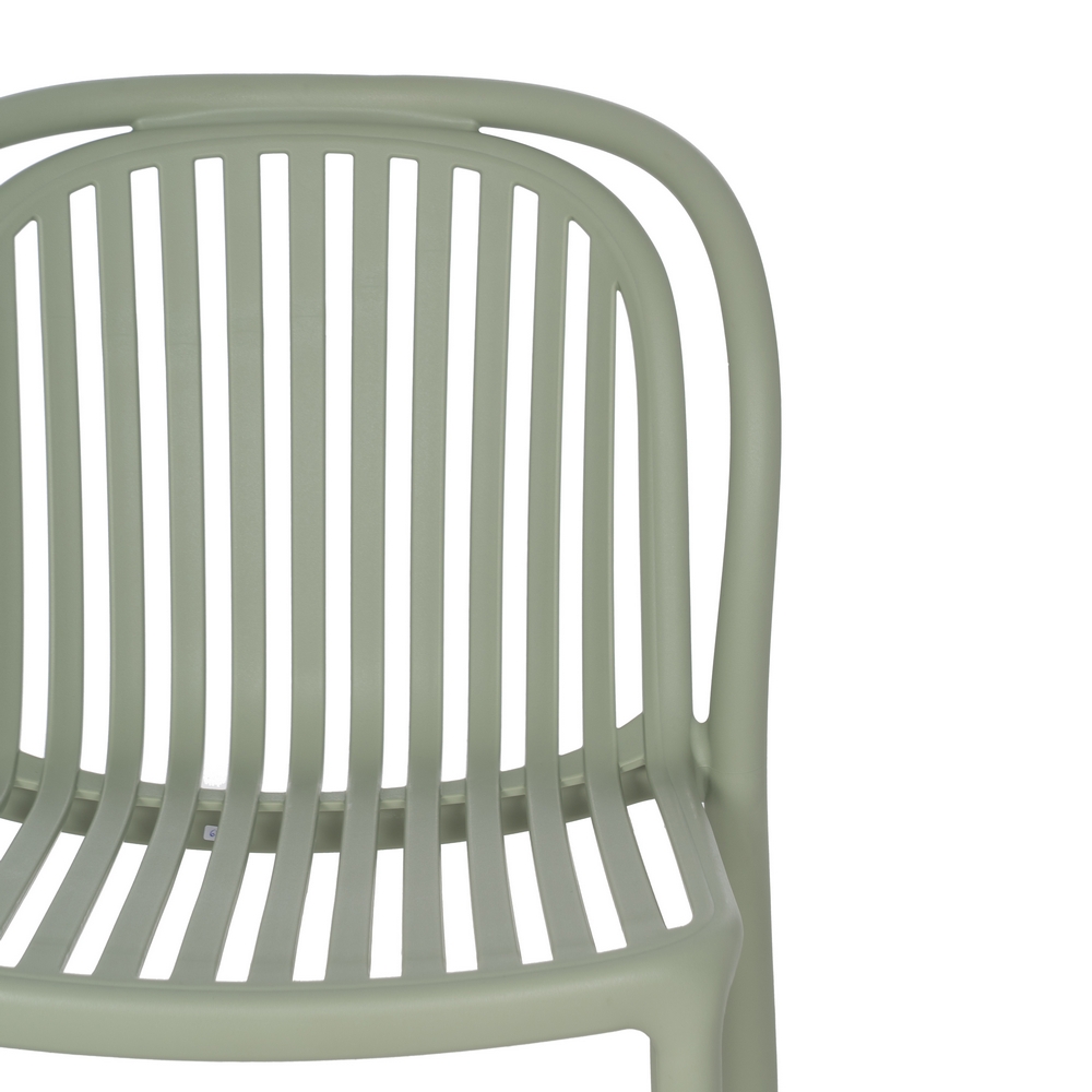 Silla apilable verde polipropileno, 51x57x78