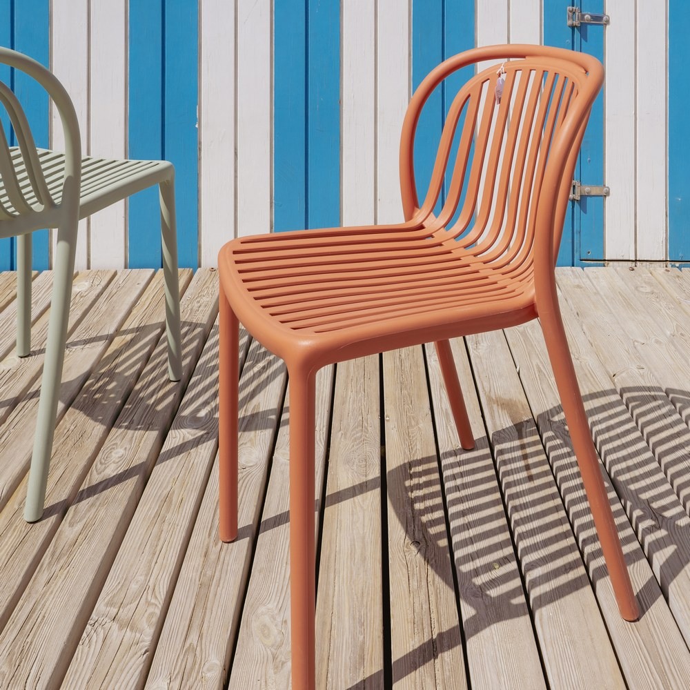 Silla apilable terracota polipropileno, 51x57x78