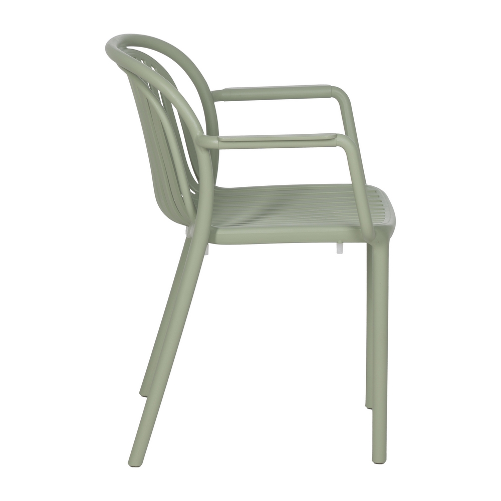 Silla apilable verde polipropileno, 57x57x78