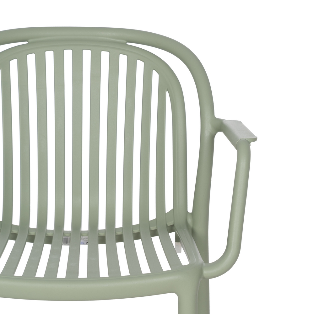 Silla apilable verde polipropileno, 57x57x78