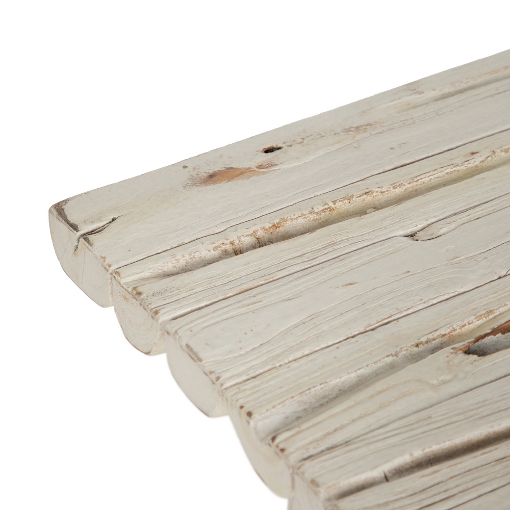 Consola blanco rozado madera de teca