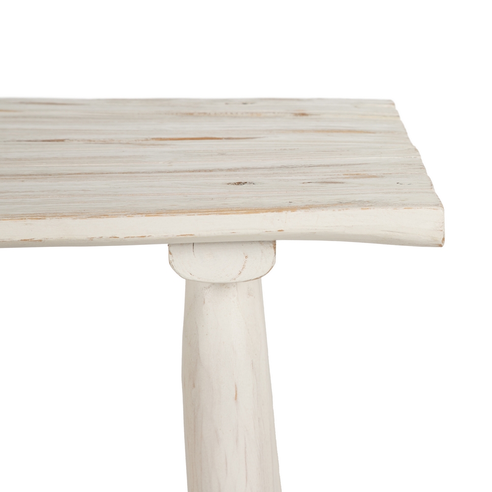 Consola blanco rozado madera de teca