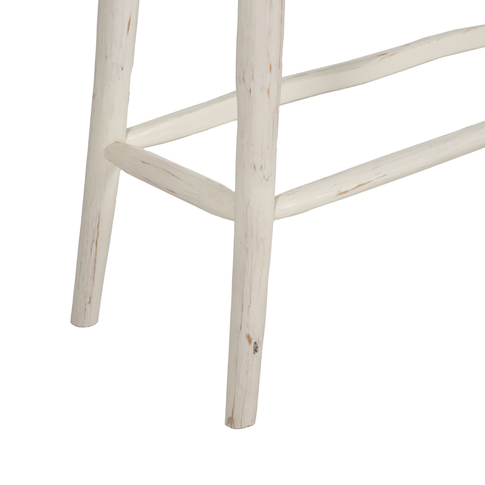 Consola blanco rozado madera de teca