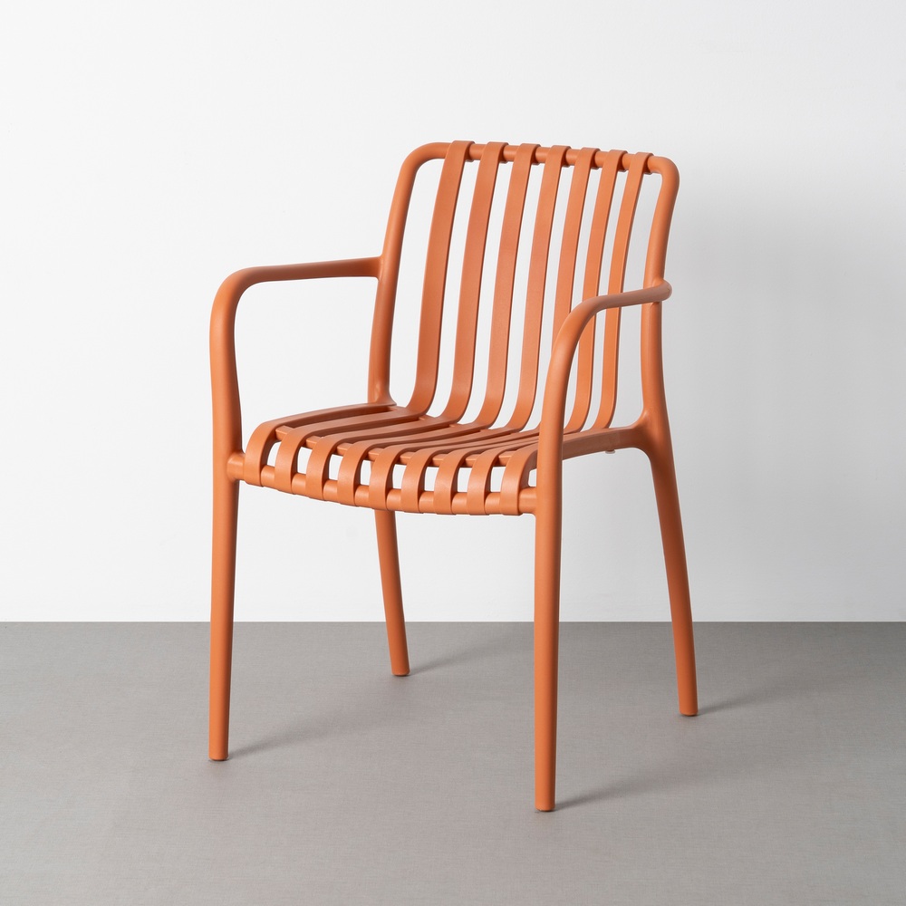 Silla apilable terracota polipropileno, 56x57x81