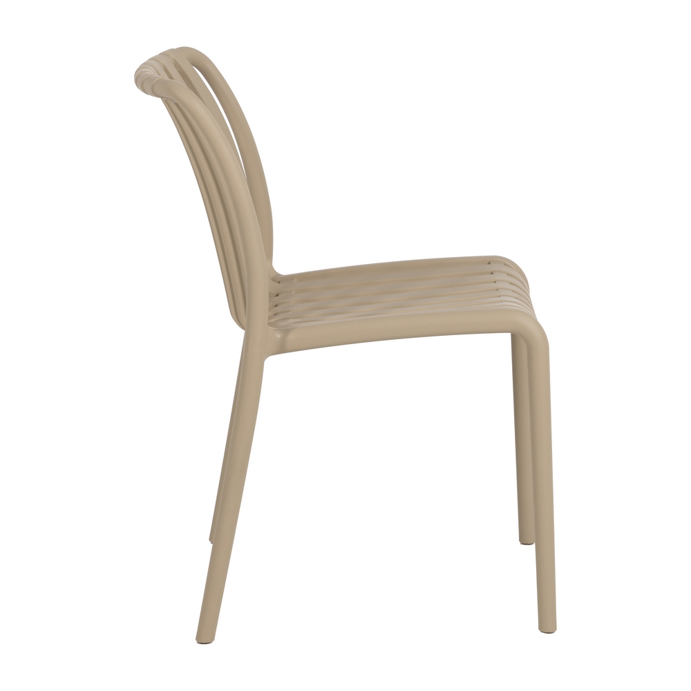 Silla apilable beige polipropileno, 50x58x80