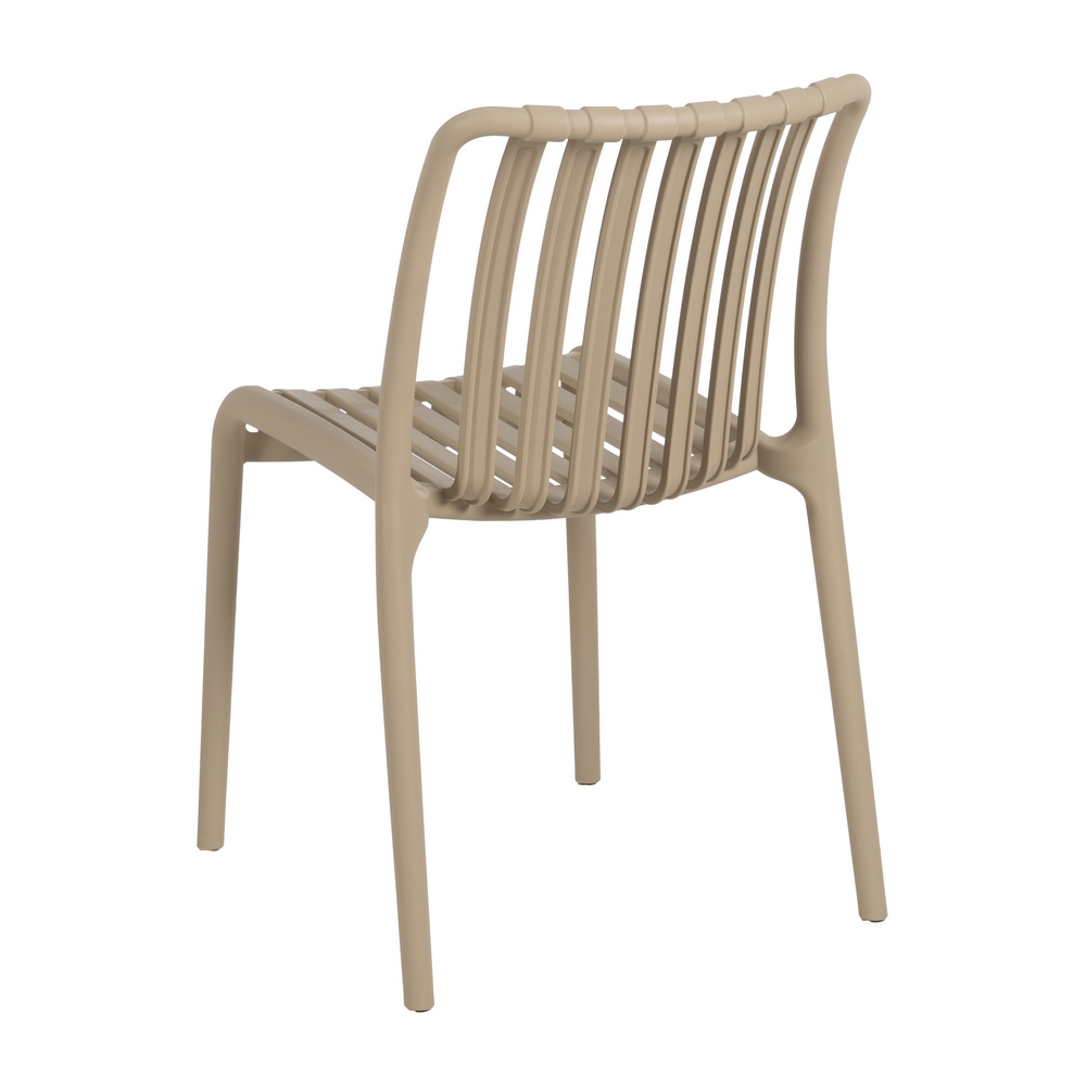 Silla apilable beige polipropileno, 50x58x80