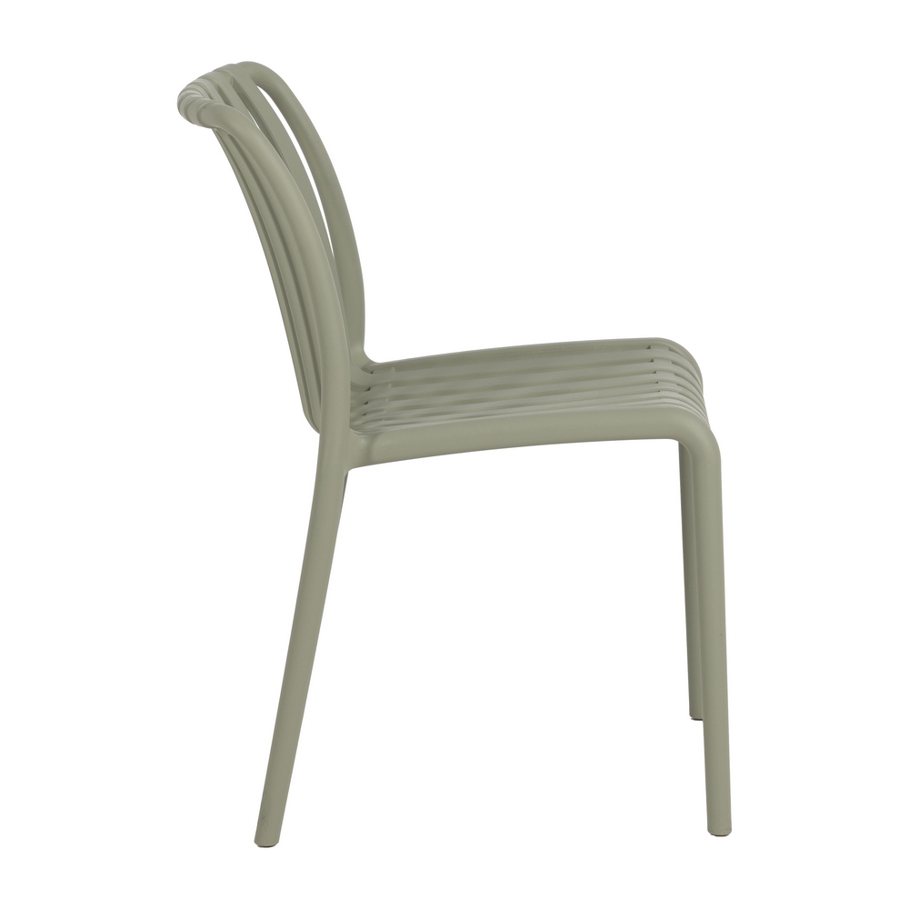 Silla apilable verde polipropileno, 50x58x80
