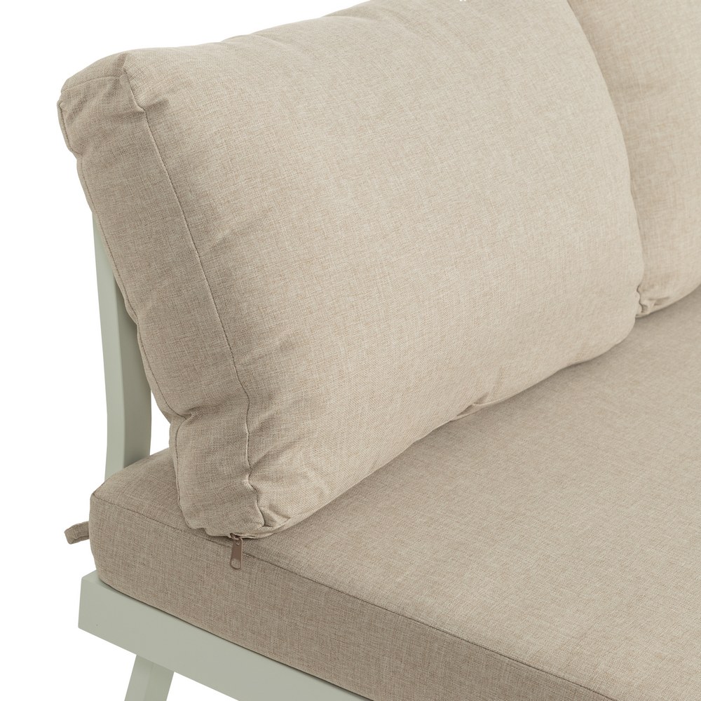 Conjunto jardín beige y blanco aluminio