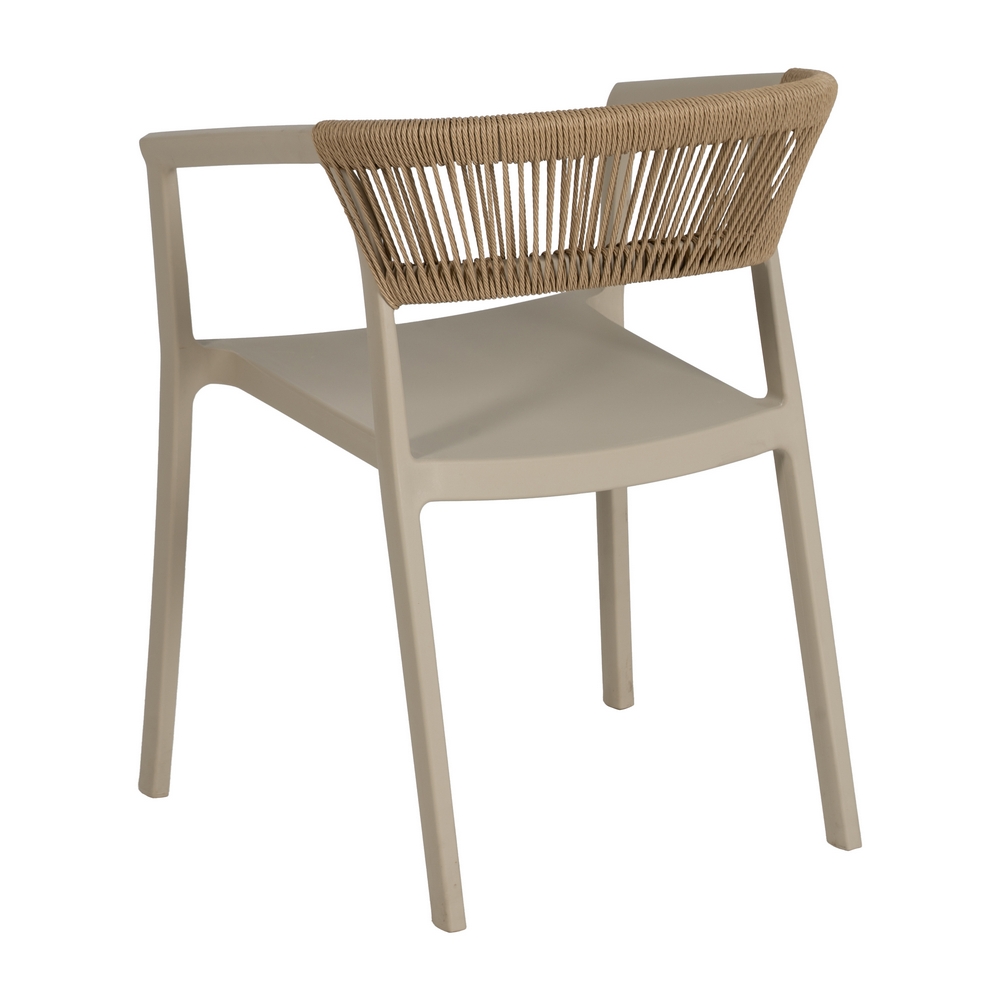 Silla apilable beige polipropileno, 56x52x76