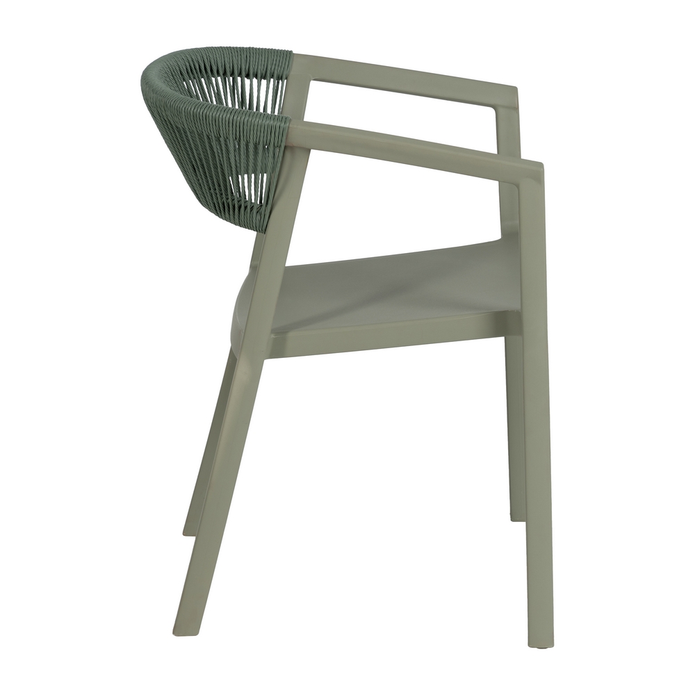 Silla apilable verde polipropileno, 56x52x76