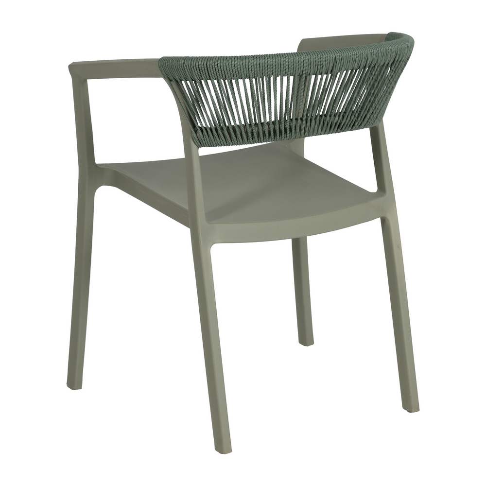 Silla apilable verde polipropileno, 56x52x76