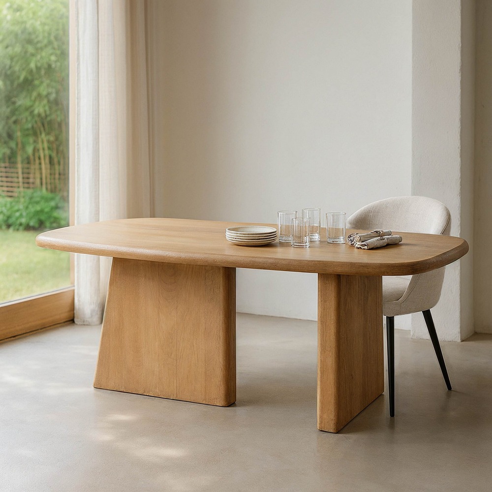 Mesa de comedor natural madera de mango