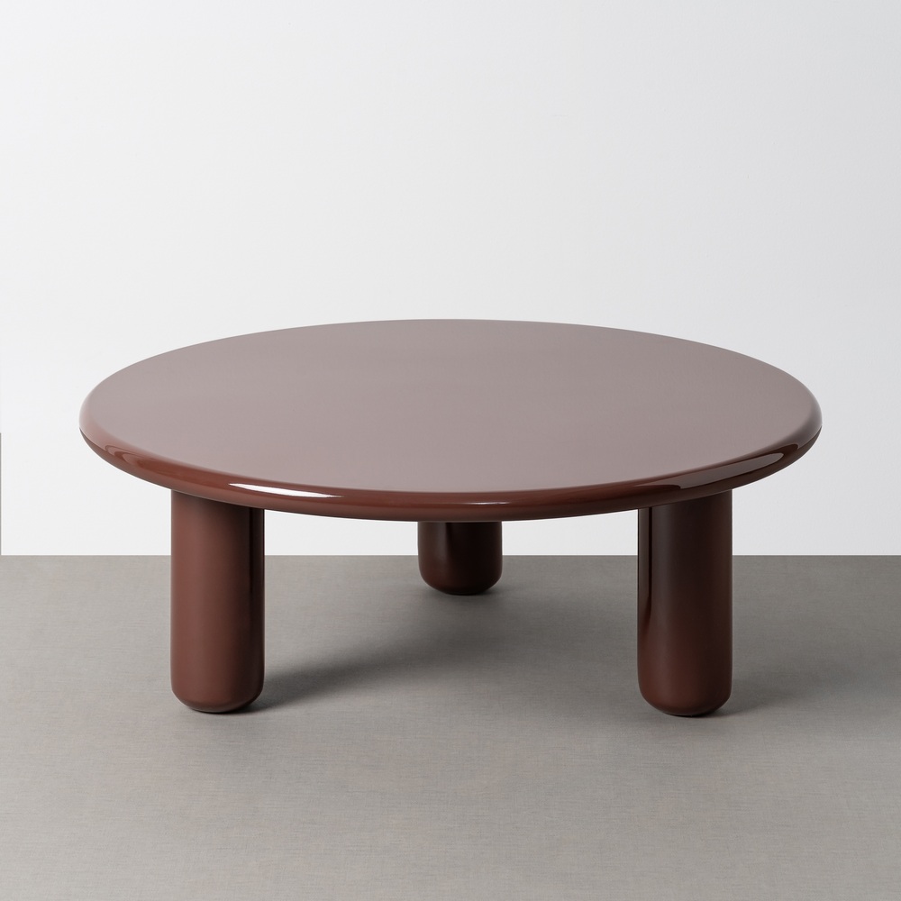 Mesa de centro lacado granate DM