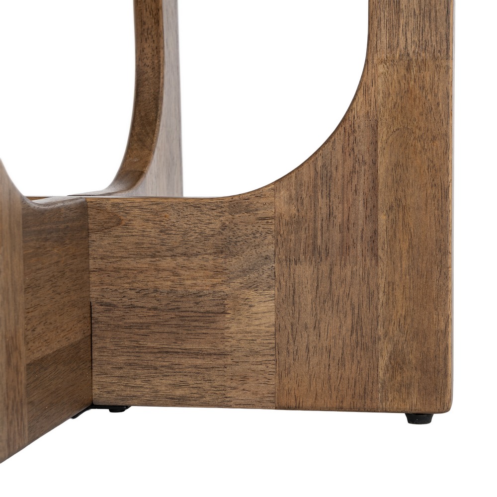 Mesa de centro marrón madera y cristal