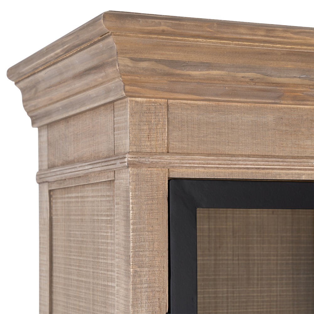 Vitrina natural y negro madera de pino