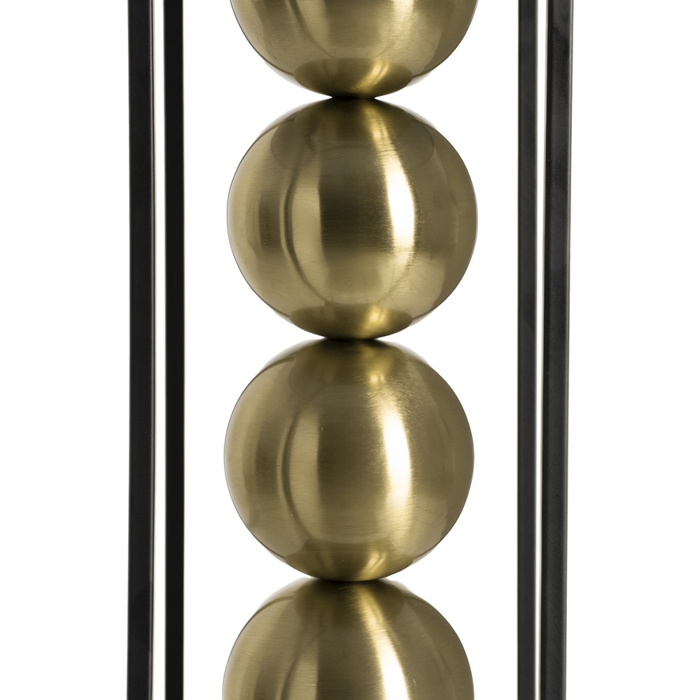 Lámpara de mesa negro y oro tejido y metal
