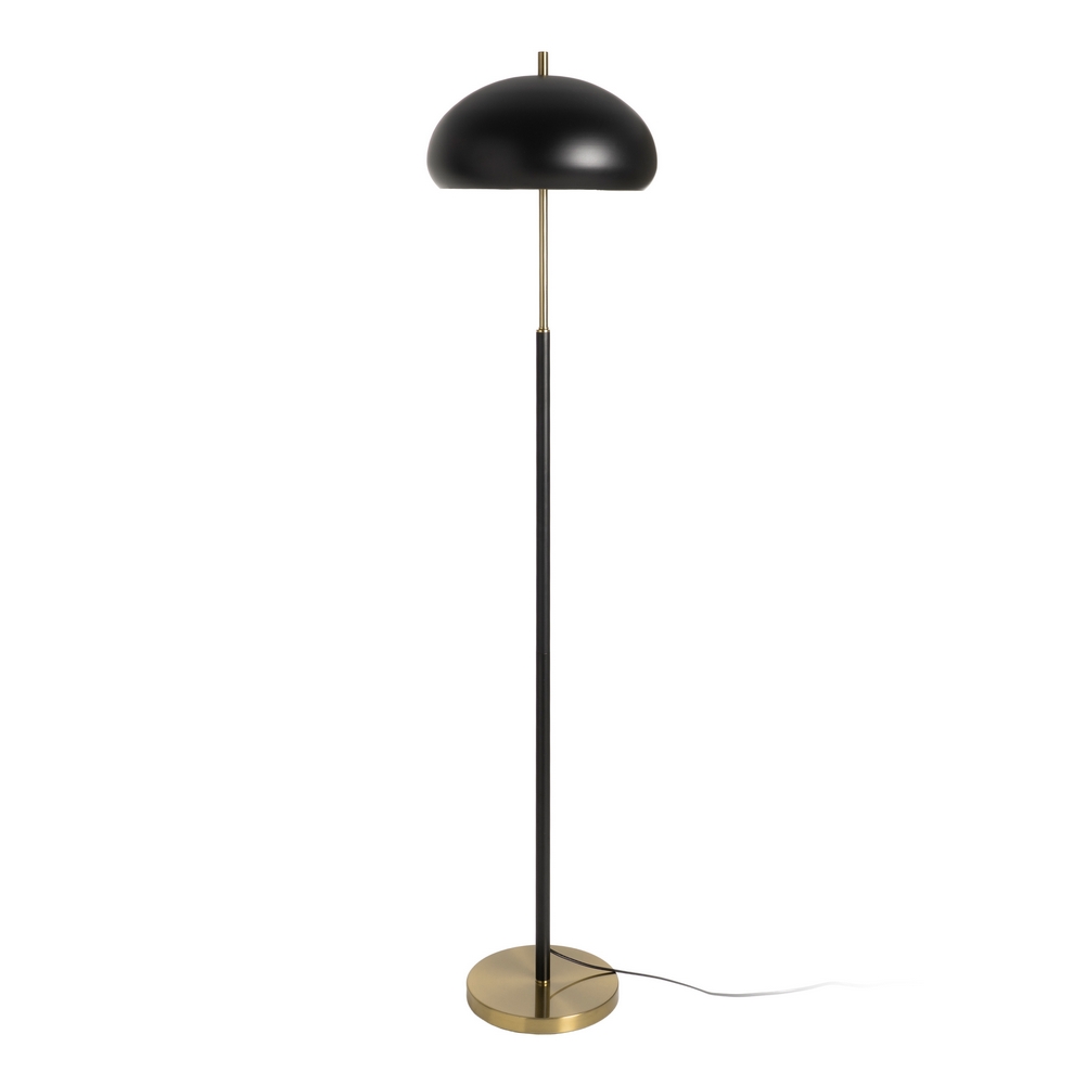 Lámpara de suelo negro y oro tejido y metal