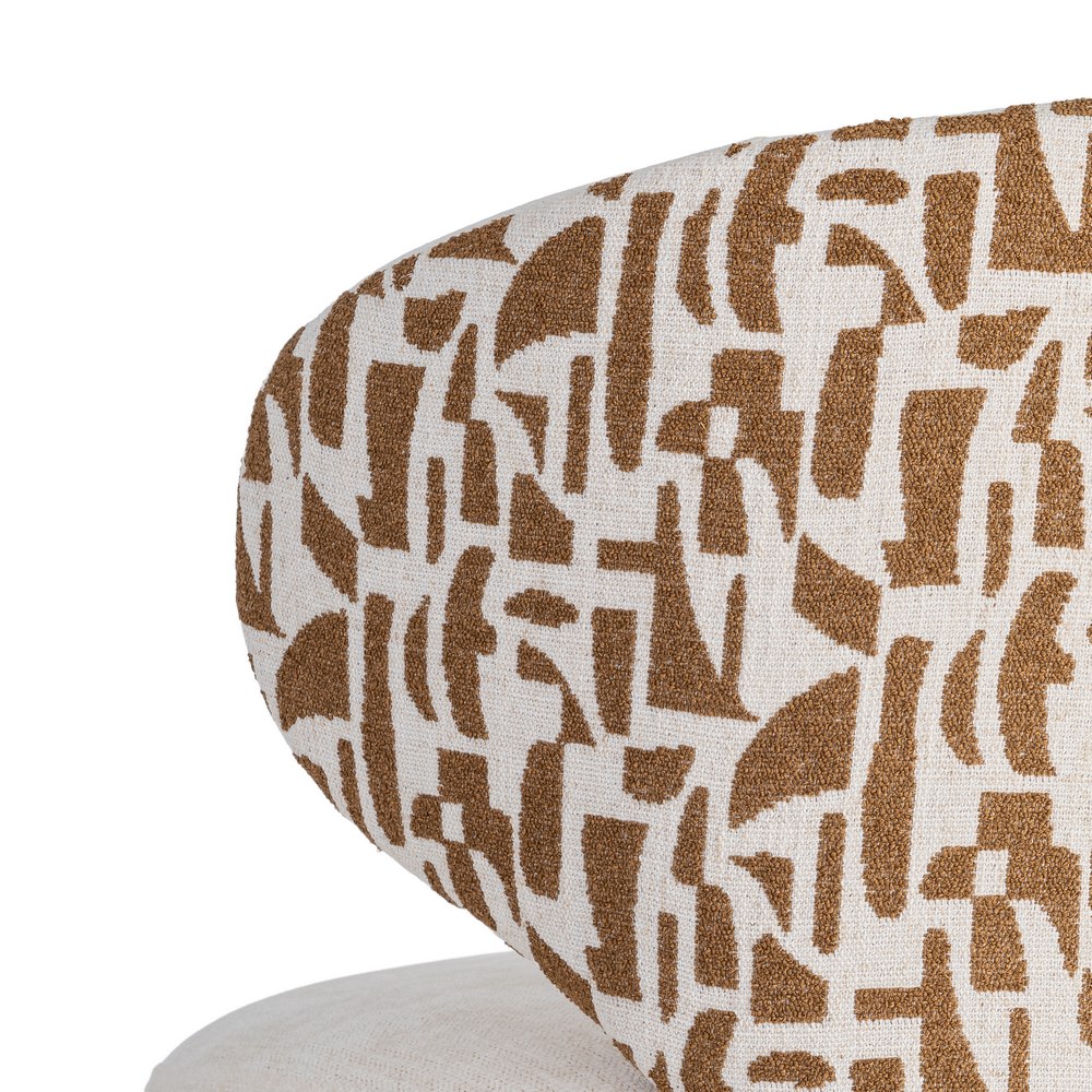 Sillón bitejido crema y ocre tejido y madera