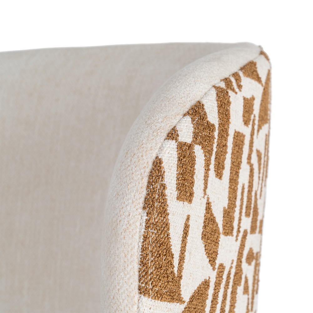 Sillón bitejido crema y ocre tejido y madera