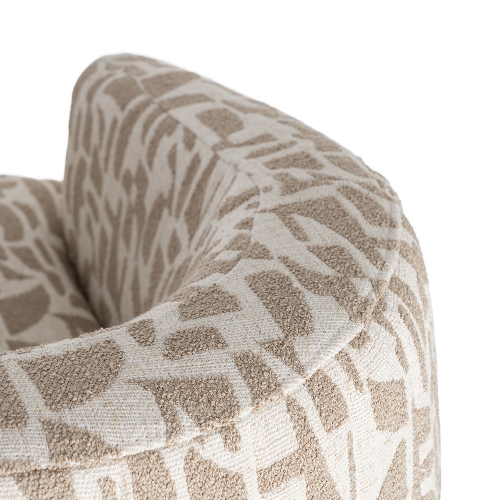 Sillón giratorio crema y beige