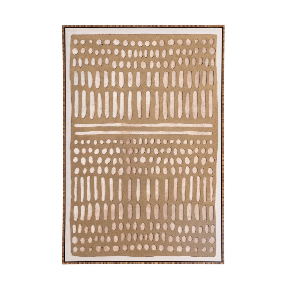 Cuadro pintura abstracto beige y marrón
