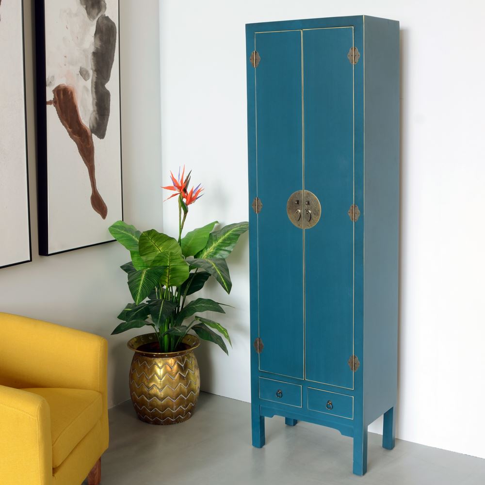 Armario 2 puertas y 2 cajones azul DM