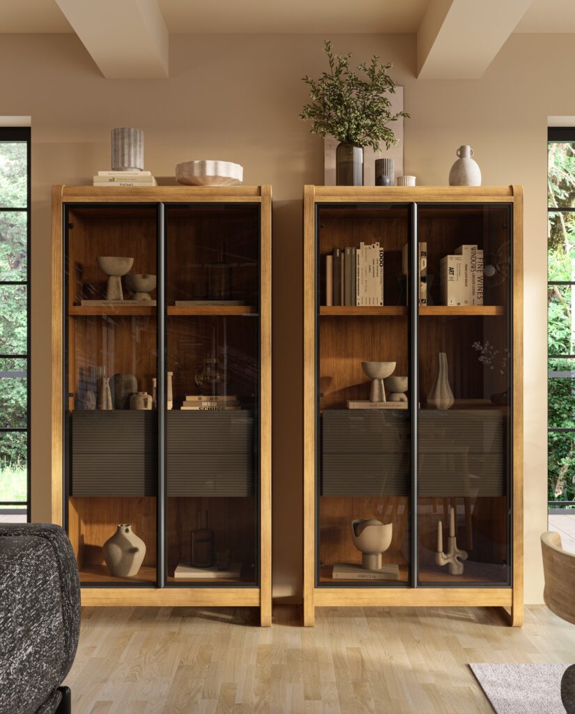 Vitrina baja puerta cristal y madera Berna